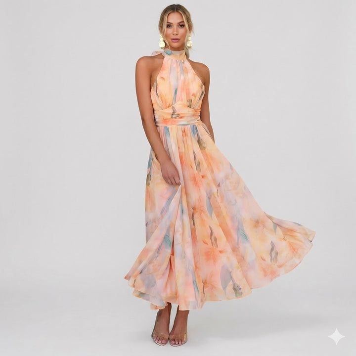 Floral Halter Maxi Dress