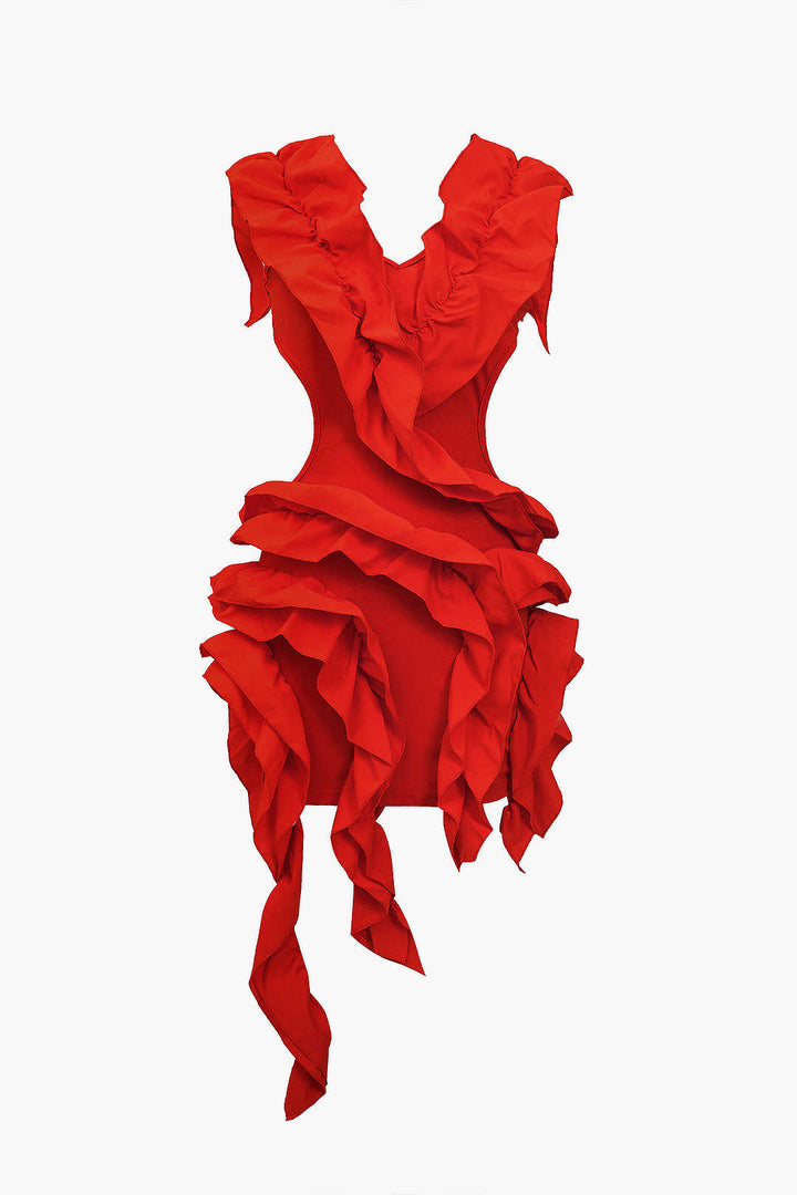 Backless Pleated Ruched Midi Dress