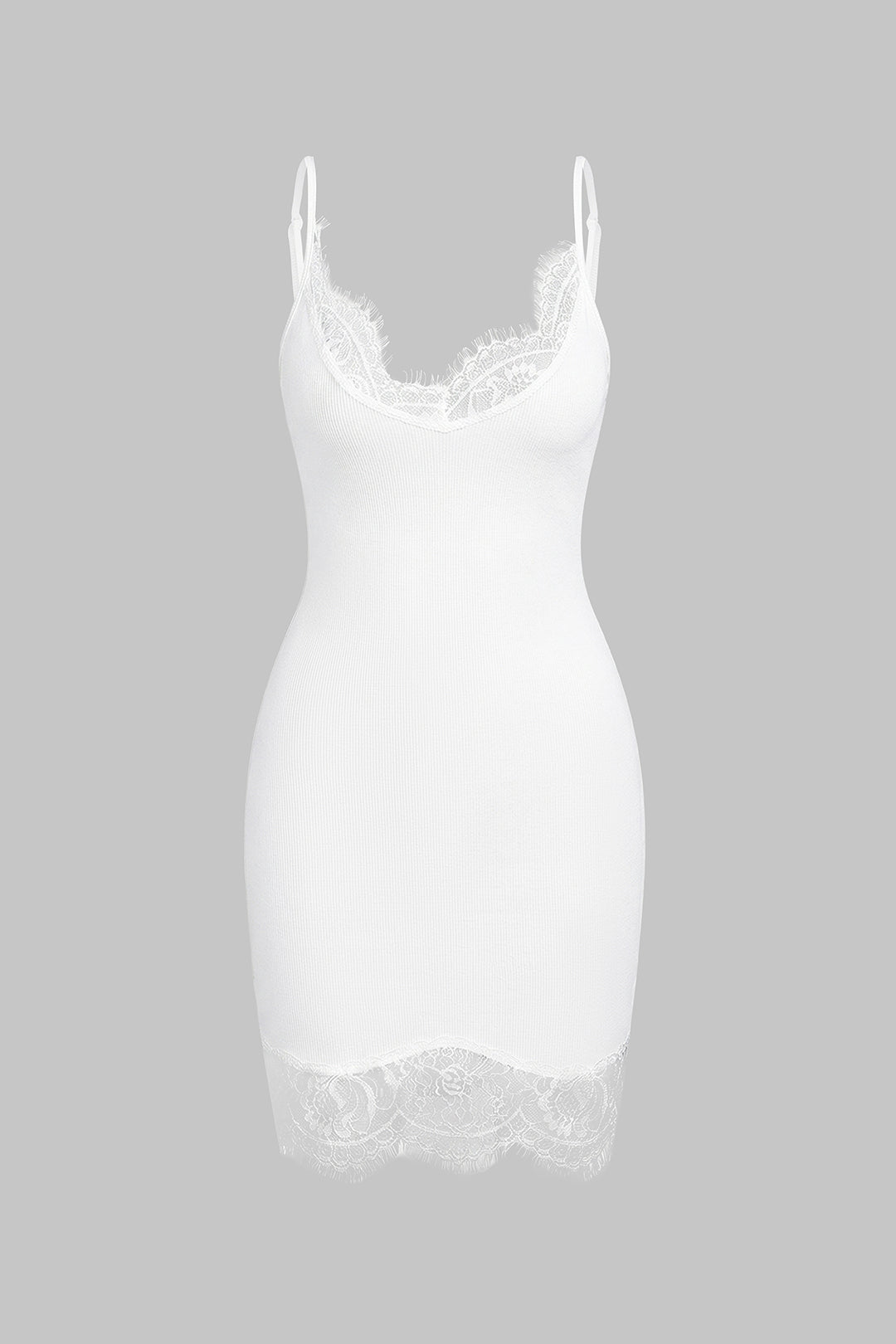 Lace Patchwork Sleeveless Slip Mini Dress