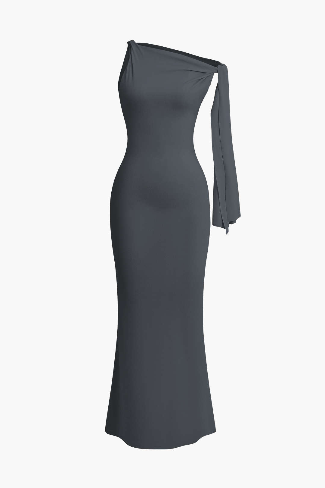 Asymmetrical Twist-Knot Mermaid Maxi Dress