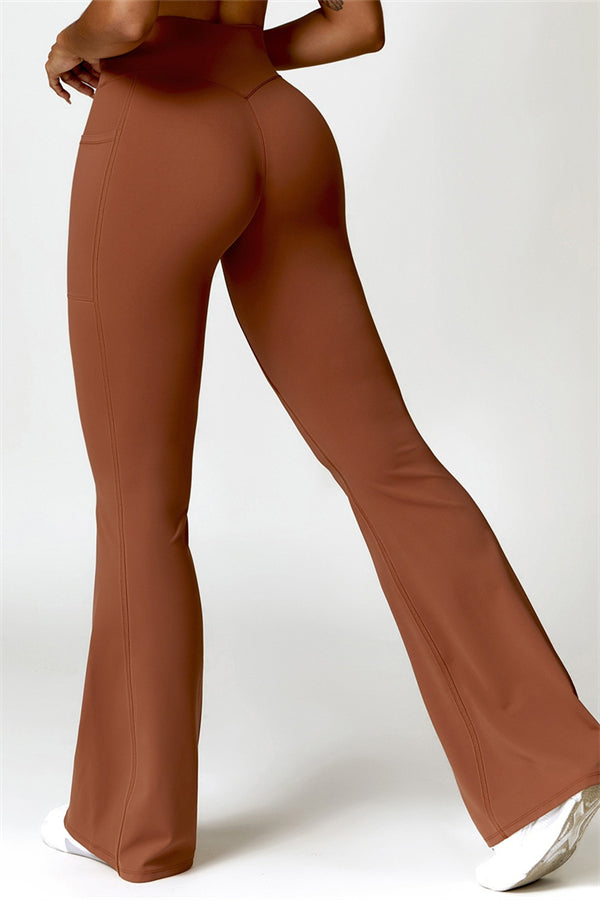 Emma Olivia Flared Legging with Scrunch | Deep Cinnamon