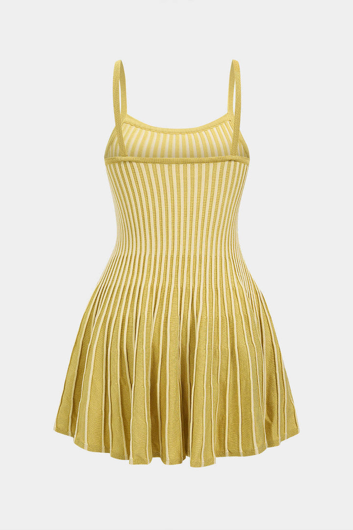Knit Contrast Slip Sleeveless Mini Dress