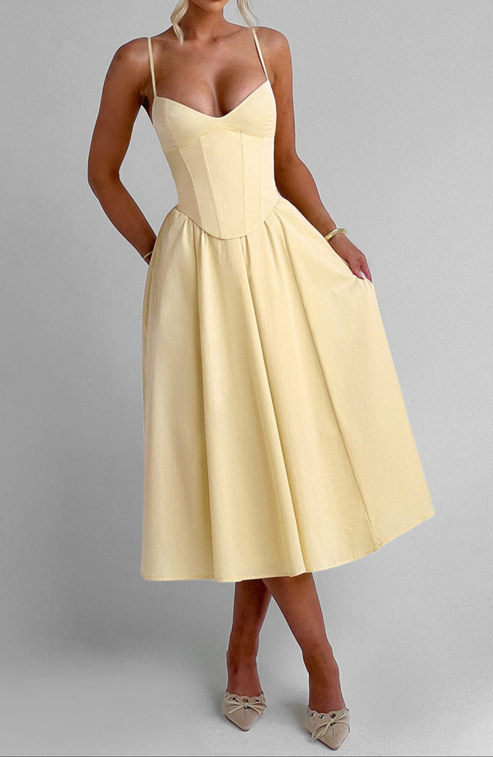Ruby | Women's Race Day A-Line Corset Midi Dress
