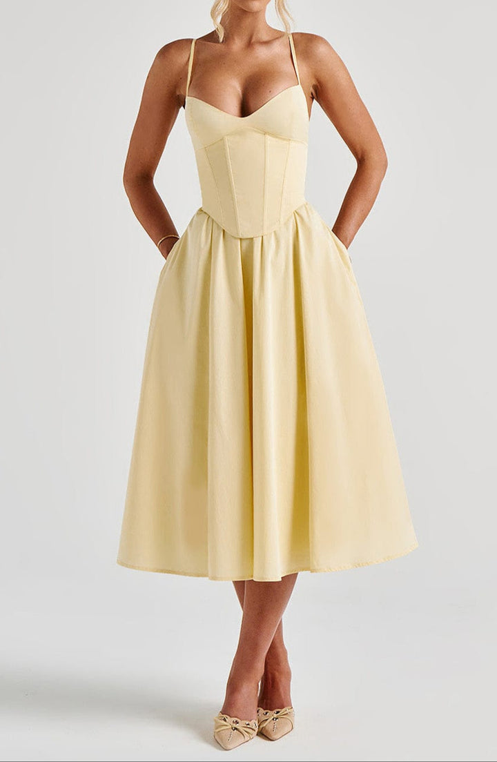 Ruby | Women's Race Day A-Line Corset Midi Dress