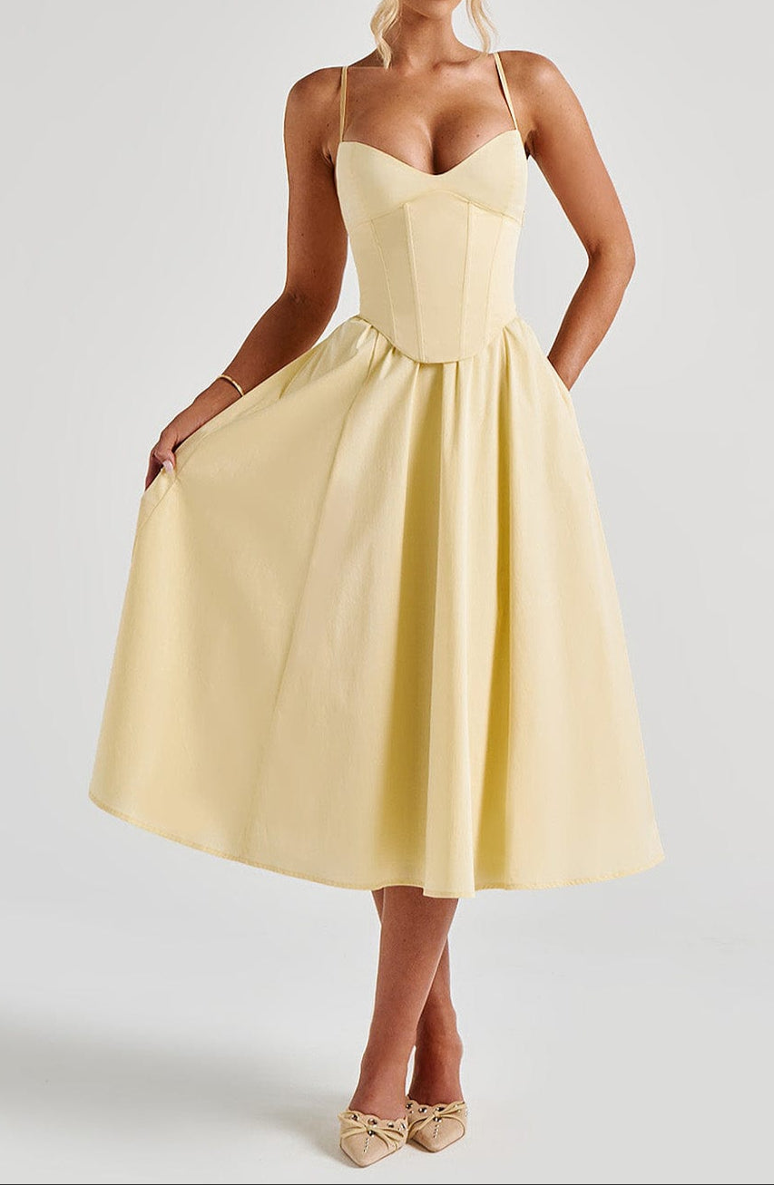Ruby | Women's Race Day A-Line Corset Midi Dress