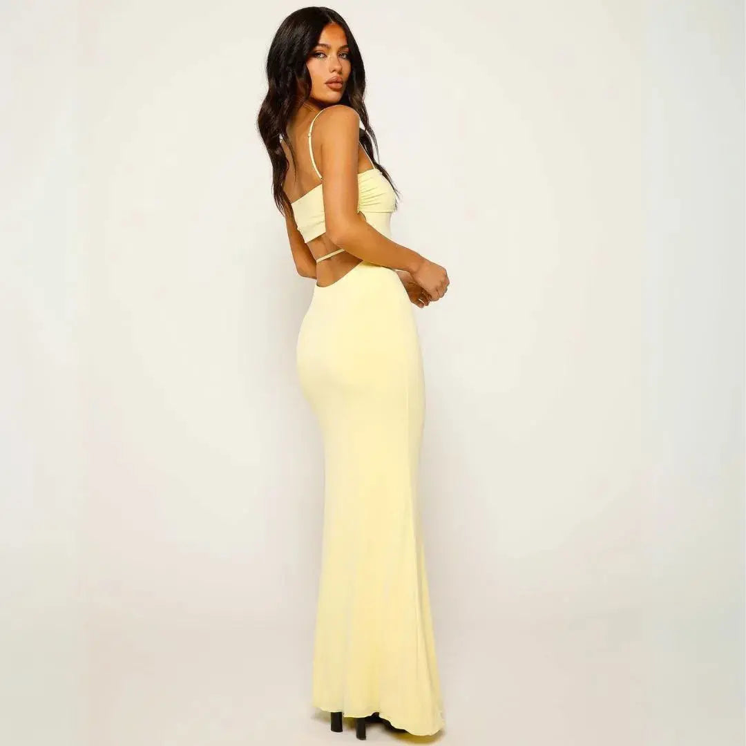 Elsie | Women's Race Day Maxi Dress with Open Back