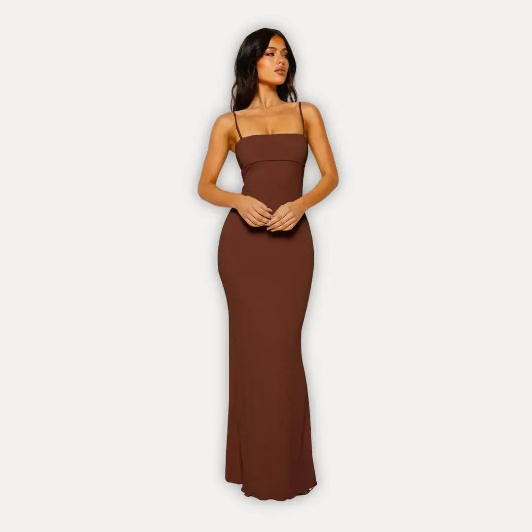 Elsie | Women's Race Day Maxi Dress with Open Back