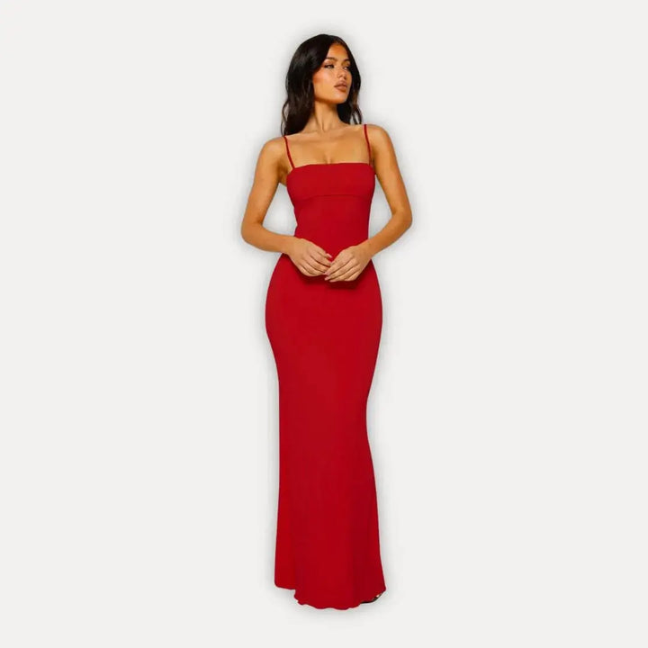 Elsie | Women's Race Day Maxi Dress with Open Back